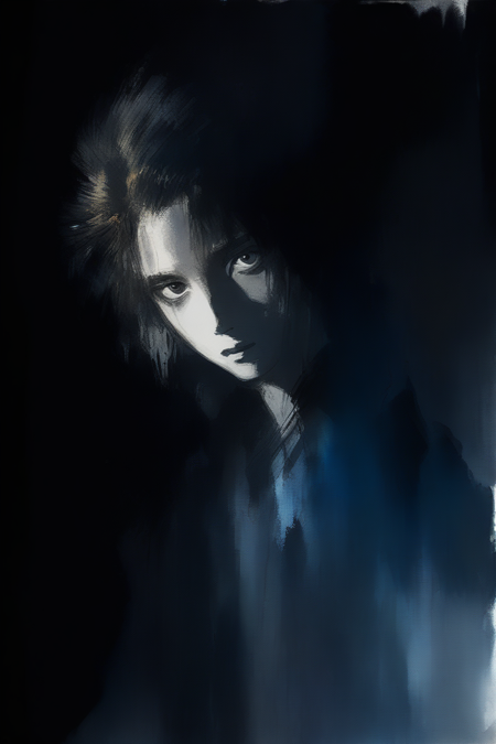 31072229-1639669494-by amano yoshitaka, (Broad lighting), low-key lighting, painterly, dark background, portrait, heavy-lidded eyes, unusual composi.png